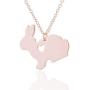 Eiffy Cute Animal Rabbit Charm Choker Necklace Natural Bunny Heart Stud Earring for Girls Hypoallergenic Jewelry
