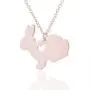 Eiffy Cute Animal Rabbit Charm Choker Necklace Natural Bunny Heart Stud Earring for Girls Hypoallergenic Jewelry