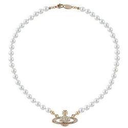 FENLDY Rhinestone Faux Planet Saturn Pearl Necklace for Women Jewelry, Fake Pearl Collar Pendant a Necklace Men with Charm for Girls Y2k Jewelry Ladies Wedding Pearl Bead Chain Crystal Choker