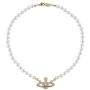 FENLDY Rhinestone Faux Planet Saturn Pearl Necklace for Women Jewelry, Fake Pearl Collar Pendant a Necklace Men with Charm for Girls Y2k Jewelry Ladies Wedding Pearl Bead Chain Crystal Choker