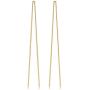 KoolJewelry 14k Yellow Gold Bar Threader Earrings Minimalist Jewelry for Women