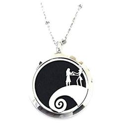 FIKA The Nightmare Before Christmas Jack Skellington Car Air Freshener Diffuser Vent Clip Or Necklace Locket Aromatherapy Essential Oil Great for Travel Pads (Necklace)