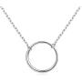 Ladytree S925 Sterling Silver Dainty Simple Circle Pendant Eternity Necklace,Rolo Chain,18+2