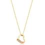 GELIN Open Heart Pendant Necklace with Genuine Diamond in 14k Yellow Gold, Love Jewelry for Women
