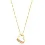 GELIN Open Heart Pendant Necklace with Genuine Diamond in 14k Yellow Gold, Love Jewelry for Women