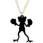 WEVENI Acrylic Skateboard Frog Necklace Golf Boxer Frog Pendant Jewelry Gifts for Women Girls Ladies