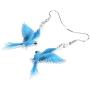 WEVENI Acrylic Macaws Parrot Earrings Blue Bird Dangle Drop Jewelry For Women Girls Nice Gift
