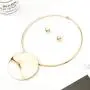 Fstrend Statement Choker Earrings Set Gold Plated Bride Necklace Round Pendant Nigerian Costume Party Jewelry Accessories for Women and Girls Fstrend Statement Choker Earrings Set Gold Plated Bride Necklace Round Pendant Nigerian Costume Party Jewelry Accessories for Women and Girls