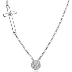925 Sterling Silver Cross Necklace for Women CZ Dot Necklace for Girls Cross Jewelry for Christmas, Birthday or Anniversary by AmorAime