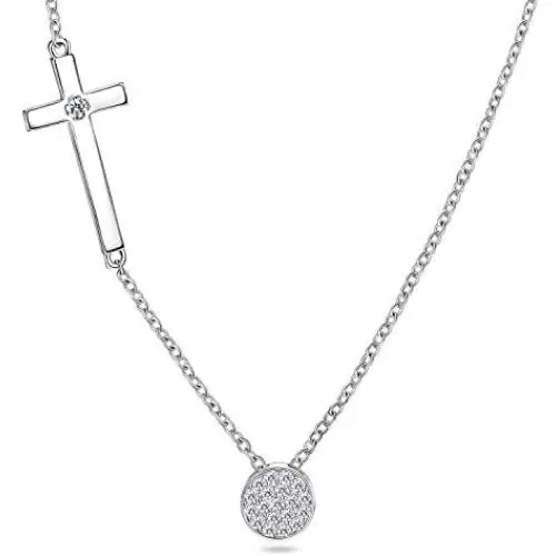 925 Sterling Silver Cross Necklace for Women CZ Dot Necklace for Girls Cross Jewelry for Christmas, Birthday or Anniversary by AmorAime 925 Sterling Silver Cross Necklace for Women CZ Dot Necklace for Girls Cross Jewelry for Christmas, Birthday or Anniversary by AmorAime