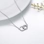 Nature Diamond 1 Stone Circle Necklace for Women Sterling Silver, Anniversary Jewelry for Wife/Girlfriend, Love Gifts for Her (0.03ct) 16''-18''