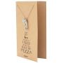 Quan Jewelry Pizza and Pizza Cutter Pendant Necklace, Friendship Gifts for Women with Greeting Card