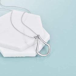NIFUNAO 925 Sterling Silver Ring Holder Necklace Rhombus Pendant Necklace Jewelry Gift for Wife, Nurse,