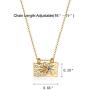 Obidos 14K Gold Plated Star Necklace | Gold Necklaces for Women | Square Pendant Necklace