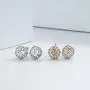 Bright Peach Cubic Zirconia Clip on Round Stud Earring Non Pierced Women/Girl Earring Bright Peach Cubic Zirconia Clip on Round Stud Earring Non Pierced Women/Girl Earring