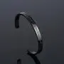 Molike Inspiring Luke 1:37 Bible Verse Stainless Steel Cuff Bangle Bracelet Christian Gift for Men Women