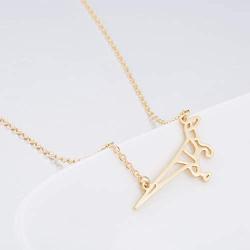 Stainless Steel Gold Plated Dinosaur Necklace Unique Pendant Minimalist Cute Jewelry