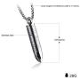 Cross Bullet Pendant Stainless Steel Necklace for Men Lords Prayer Necklace Lords Bible Cross Prayer Cremation Ashes Urn Necklace