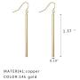 Punk Simple Style Gold/Silver Plated Lightning Long Exaggerated Square Geometric Stick Drop Dangle Earring for Women