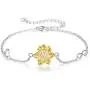 Annie & Kevin 925 Sterling Silver Sunflower Anklets/Bracelets/Necklaces/Earrings/Jewelry Set/Yellow Gold Plated CZ Flower with Jewelry Gift Box for Women Annie & Kevin 925 Sterling Silver Sunflower Anklets/Bracelets/Necklaces/Earrings/Jewelry Set/Yellow Gold Plated CZ Flower with Jewelry Gift Box for Women