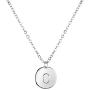 MignonandMignon Silver Initial Necklace Initial Disc Necklace Bridesmaid Jewelry Gift for Her