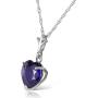 Galaxy Gold 14k 16'' Solid White Gold Heart-shaped Natural 1.55 Carat Sapphire Pendant Necklace