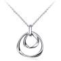 E stainless steel Hammered Double Circle Pendant Necklace Entwined Circles 18'' Minimalist Simple Jewelry Gift