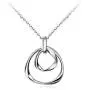 E stainless steel Hammered Double Circle Pendant Necklace Entwined Circles 18'' Minimalist Simple Jewelry Gift