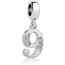 Lifequeen Lucky Number 0-9 Charms for Snake Chain Bracelets