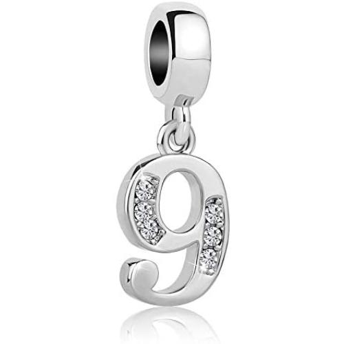 Lifequeen Lucky Number 0-9 Charms for Snake Chain Bracelets