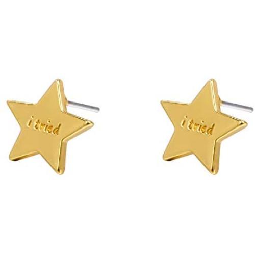 I tried Gold Star Stud Funny Meme Earrings Tarnish Resistant Earrings Funny Enamel Pin Star Enamel Pin