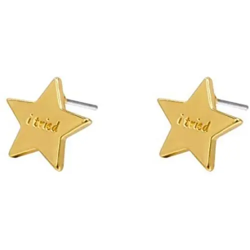 I tried Gold Star Stud Funny Meme Earrings Tarnish Resistant Earrings Funny Enamel Pin Star Enamel Pin