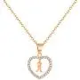 INENIMARTJ Rose Gold Heart Initial Pendant Necklace, Cubic Zirconia Heart Letter Alphabet Initial Necklace Birthday Gifts for Women Girls