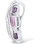 Santuzza Twisted Pendant 925 Sterling Silver Amethyst Pink Cubic Zirconia Necklace Jewelry Gift for Women