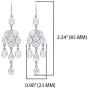 YoTreasure 3 1/2'' Moonstone Solid 925 Sterling Silver Gemstone Dangle Earrings