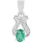 Spectrum Jewels Genuine Emerald Gemstone Solid 14K White Gold Charm Pendant Handmade Jewelry Spectrum Jewels Genuine Emerald Gemstone Solid 14K White Gold Charm Pendant Handmade Jewelry