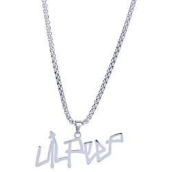 COMTRUDE Lil-Peep Necklace Stainless Steel Rapper Pendant Perfect Gifts for Young Singer Fans (Silver)