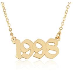 Beleco Jewelry Personalized Birth Year Number Necklace, Anniversary Or Birthday Date Necklace, Any Number Necklace 15 Font Styles, Customized Date Necklace, Perfect Gift For Her, Jewelry For Women, Girlfriend And Wife, Birthday Present