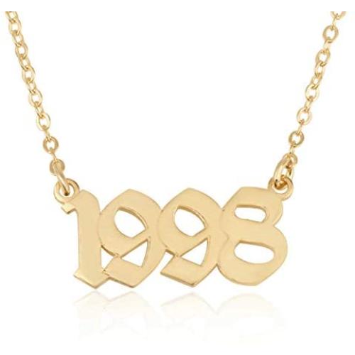 Beleco Jewelry Personalized Birth Year Number Necklace, Anniversary Or Birthday Date Necklace, Any Number Necklace 15 Font Styles, Customized Date Necklace, Perfect Gift For Her, Jewelry For Women, Girlfriend And Wife, Birthday Present