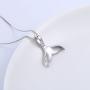S925 Sterling Silver Jewelry Dolphin Mermaid Tail Pendant Necklace, Box Chain,18 inches