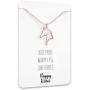 Happy Kisses Horse Necklace – Horse Gift for Horseback Riders – Cute Outline Pendant for Women & Girls - Sweet Message Card