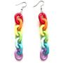 Chain Earrings Rainbow Resin Acrylic Earrings Cool Weird Transparent Color Earrings for Women Girls