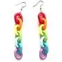Chain Earrings Rainbow Resin Acrylic Earrings Cool Weird Transparent Color Earrings for Women Girls
