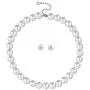 Faux Pearl Necklace Set Strand Pearl Stud Earring for Women Wedding