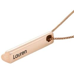 MyNameNecklace Personalized 3D Bar Heart Shaped Necklace -Precious Metals Custom Made Name Jewelry Valentines Day Love Gift for Mom Women