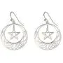 LIKGREAT Stainless Steel Dangling Pentacle Triquetra Pendant Necklace Vintage Retro Powerful Amulet Round Circle Jewelry for Women Girls