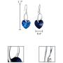 EleQueen Sterling Silver CZ Love Heart Dangle Earrings with Swarovski Crystals Hypoallergenic Jewelry Gift for Women Girls