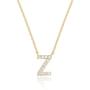 PAVOI 14K Yellow Gold Plated Cubic Zirconia Initial Necklace | Letter Necklaces for Women