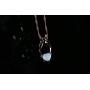 Barzel 18K Rose Gold Plated Created Opal Guardian Angel Necklace