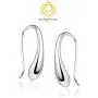 Big Apple Hoops - High Polish Sterling Silver Classic Hollow Puffed Teardrop Threader Dangle Earrings Made from Genuine Solid 925 Sterling Silver in 3 Color Silver, Gold, Rose for Men, Teens, Women